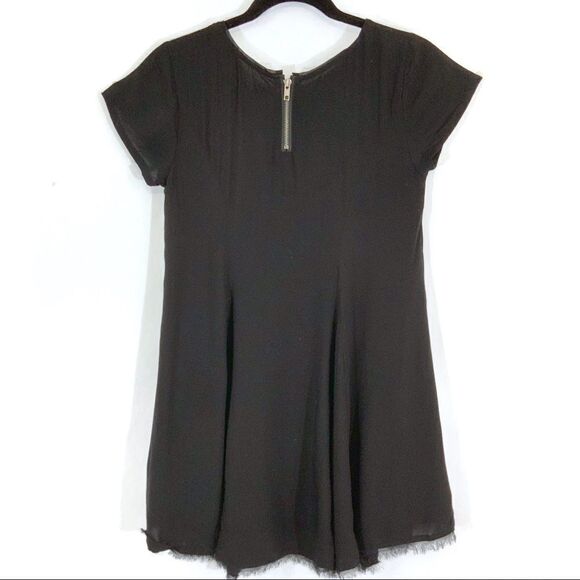 SILENCE & NOISE tunic pullover blouse raw edge black size XS - Picture 2 of 7